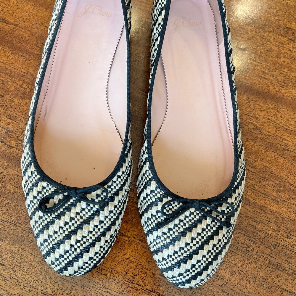 J. Crew KiKi ballet flat raffia
